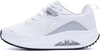 Tênis de caminhada feminino ortopédico para fascite plantar tênis moderno com suporte de arco para alívio da dor nos pés o dia todo em pé EUA 6-11, Cinza branco, 38