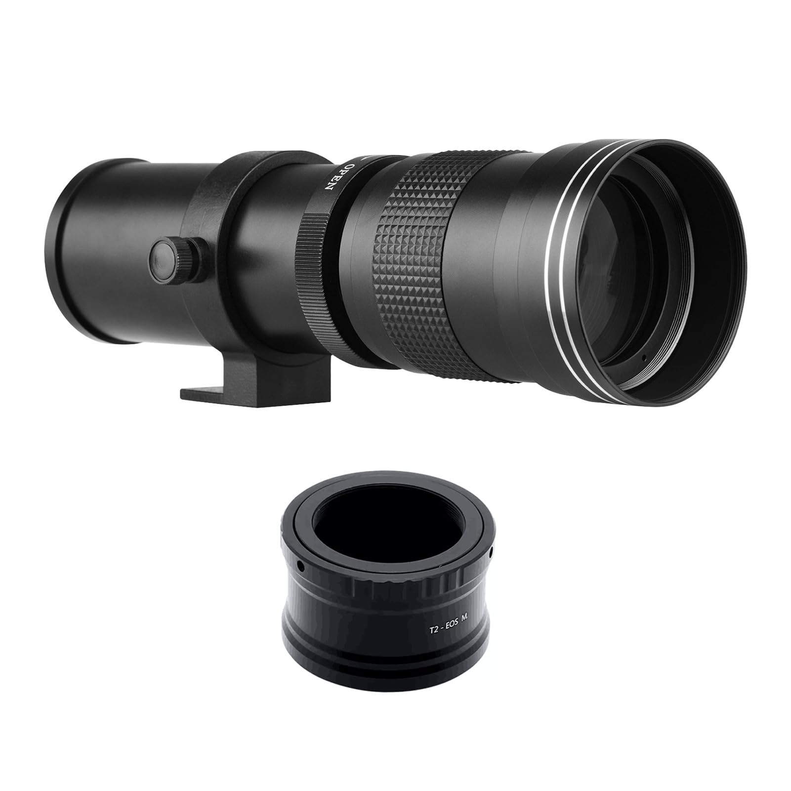 telephoto Zoom Lens,HUIOP MF Super teleobiektyw Zoom F/8.3-16 420-800mm T2 Mount z adapterem M-Mount Ring 1/4 Thread zamiennik dla M M2 M3 M5 M6 Mark II M10 M50 M100 M200 Kamery