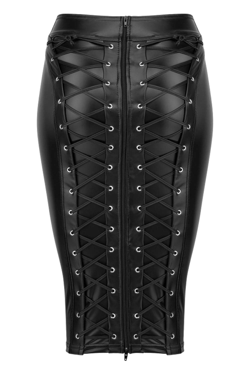 Noir Handmade Damen Rock aus Powerwetlook XXL