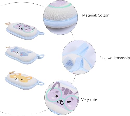 Miniatura 4 de Esponja de lufa 3 unids Cepillo de baño Baño Esponja de baño Esponja de ducha Esponja de limpieza de dibujos animados