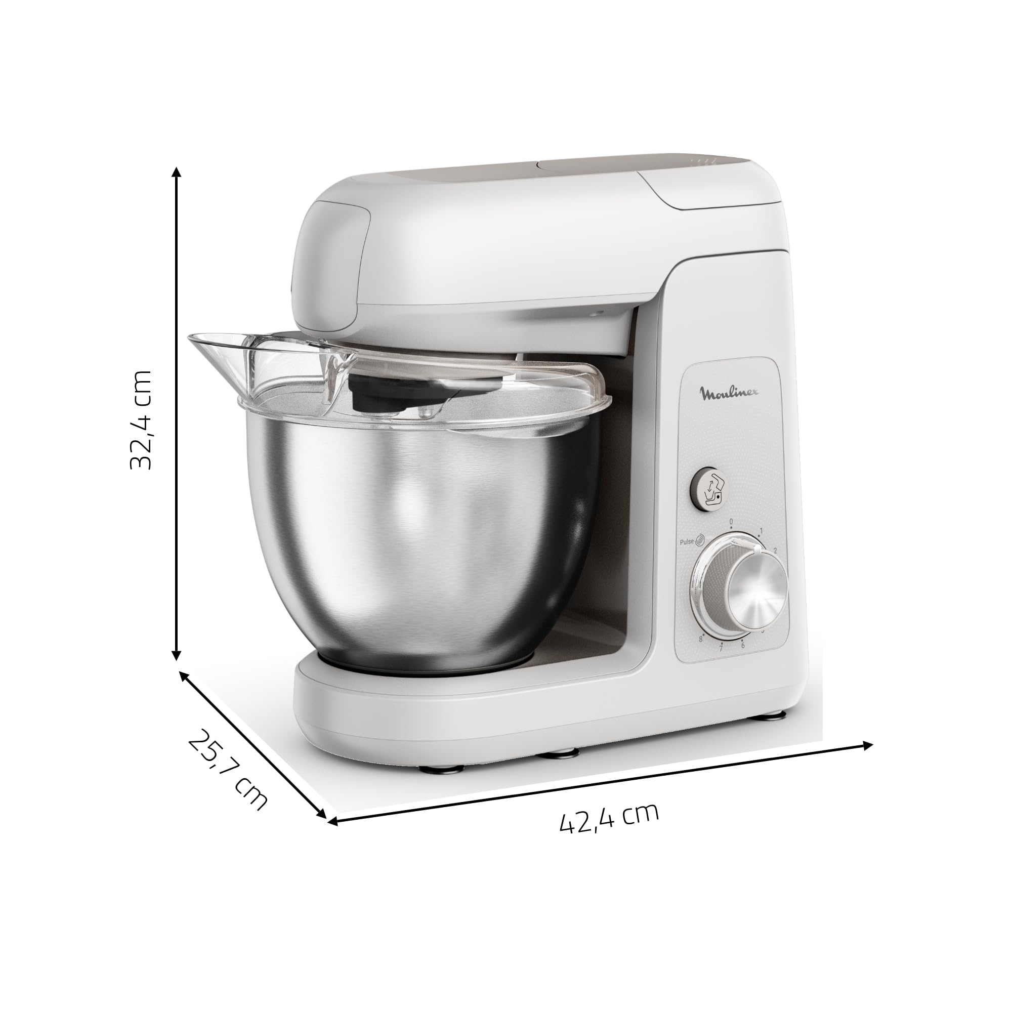 Moulinex Bake Partner, Kitchen Machine, potente amasadora planetaria de 1100 W, rendimiento duradero, kit de accesorios BakeGood, QA521B25
