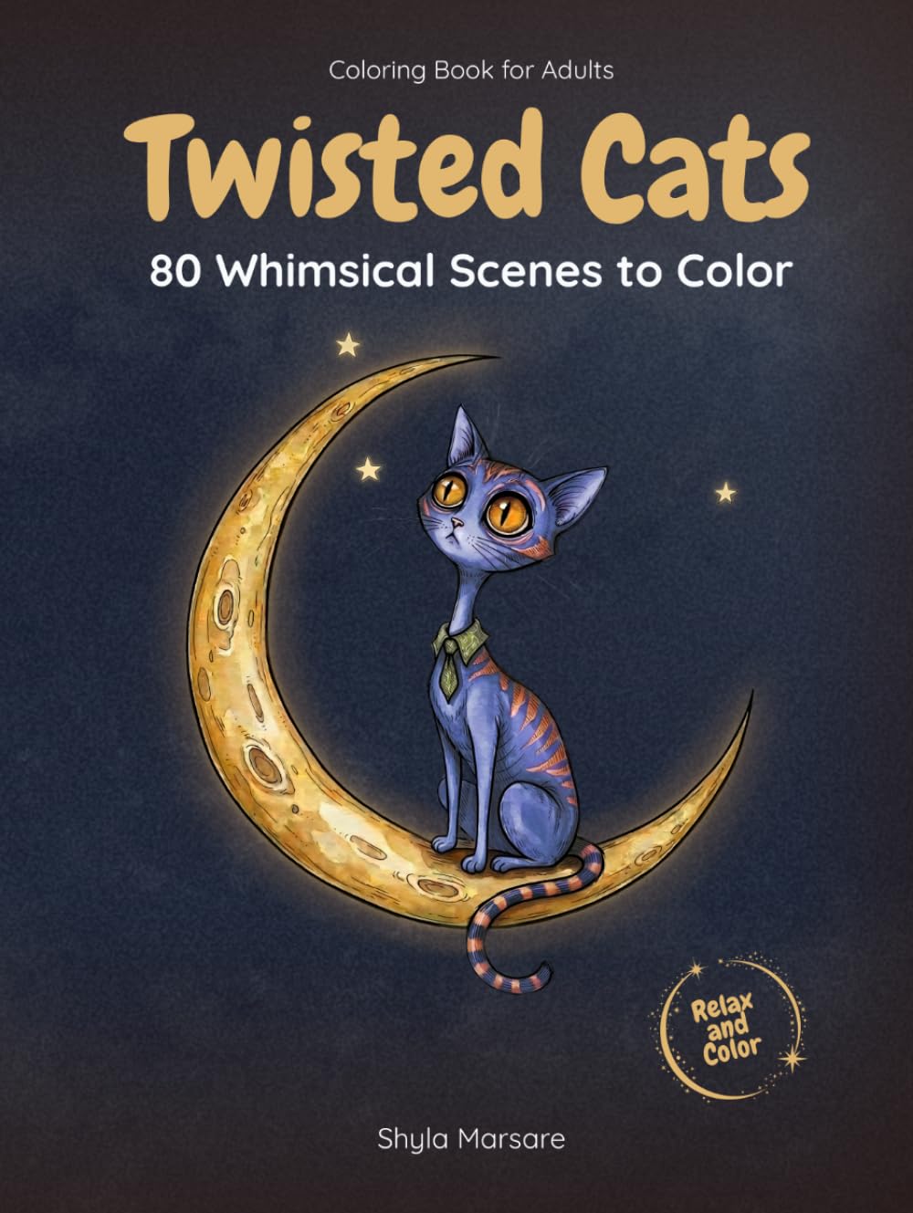 Twisted Cats: 80 Whimsical Gothic Cat Scenes to Color: An Adult Coloring Book with Cute and Mysterious Grayscale Illustrations