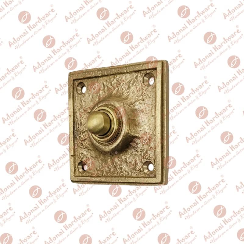 Adonai Hardware "Hosanna" Brass Square Bell Push - Satin Brass image 4