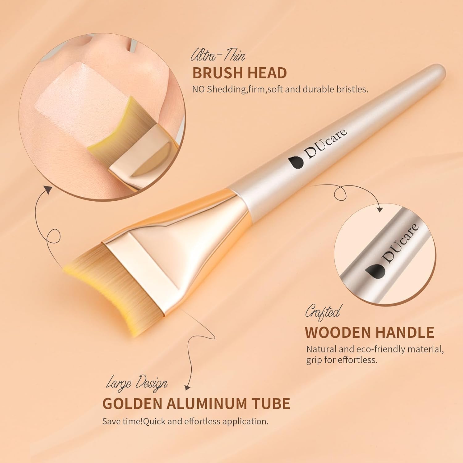 DUcare Flat Foundation Brush Korean Makeup Brush | Spatula Brush.Liquid Fish Tail Thin Makeup Face Brush for Blending, Cream,Foundation for Seamless Application