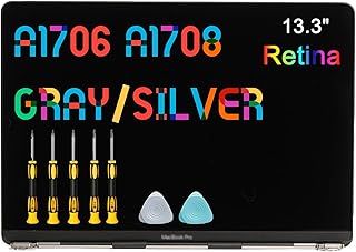 SEVEN PUPPY Replacement Screen 13.3" for MacBook Pro Retina A1706 A1708 2560x1600 Late 2016 Mid 2017 EMC 3071 EMC 3163 EMC 3164 Full LCD LED Screen Assembly Display MLH12 MNQF2 MPXV2LL/A (Space Grey)