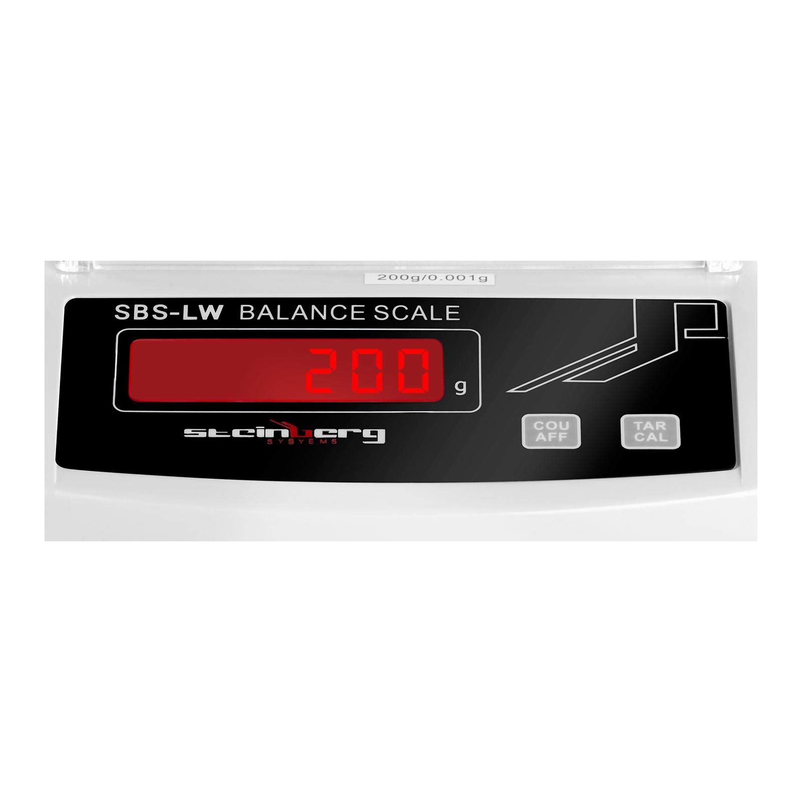 Steinberg Systems SBS-LW-200N waga precyzyjna, waga pocztowa, waga laboratoryjna (do 200 g, dokładność 0,001 g, wyświetlacz LED, akumulator do 8 godzin pracy, szklana pokrywa, różne funkcje)