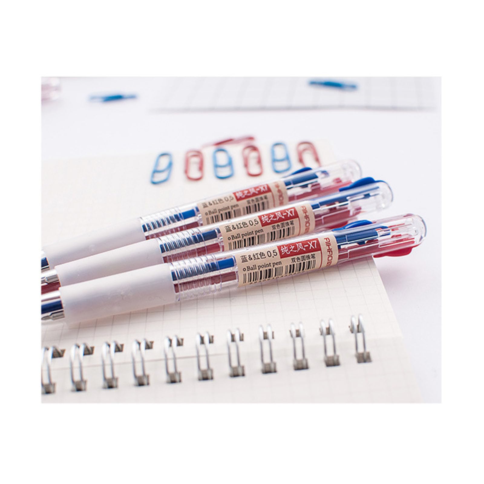 Amazon.co.jp: 快適 赤と青インクの2色ボールペン、ノック式ボールペン