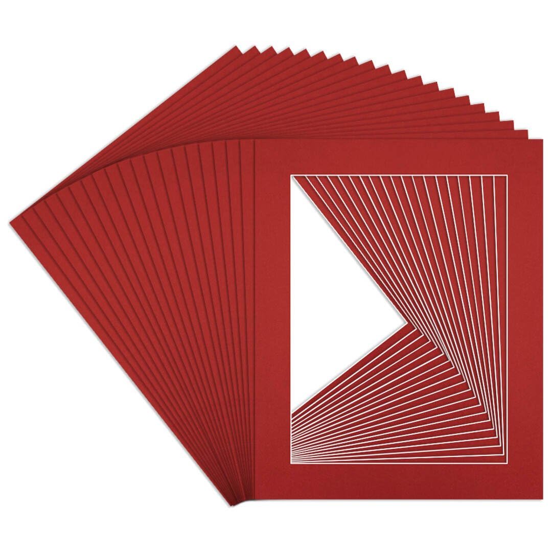 Procut Global 10x8" Crimson Picture Mounts to Fit 8x6" Aperture - Precision Cut Cardboard Photo Mount - Ideal for Frames, Prints, Artwork & Certificates - Sizes & Colours Available - 20 Pack — image 1