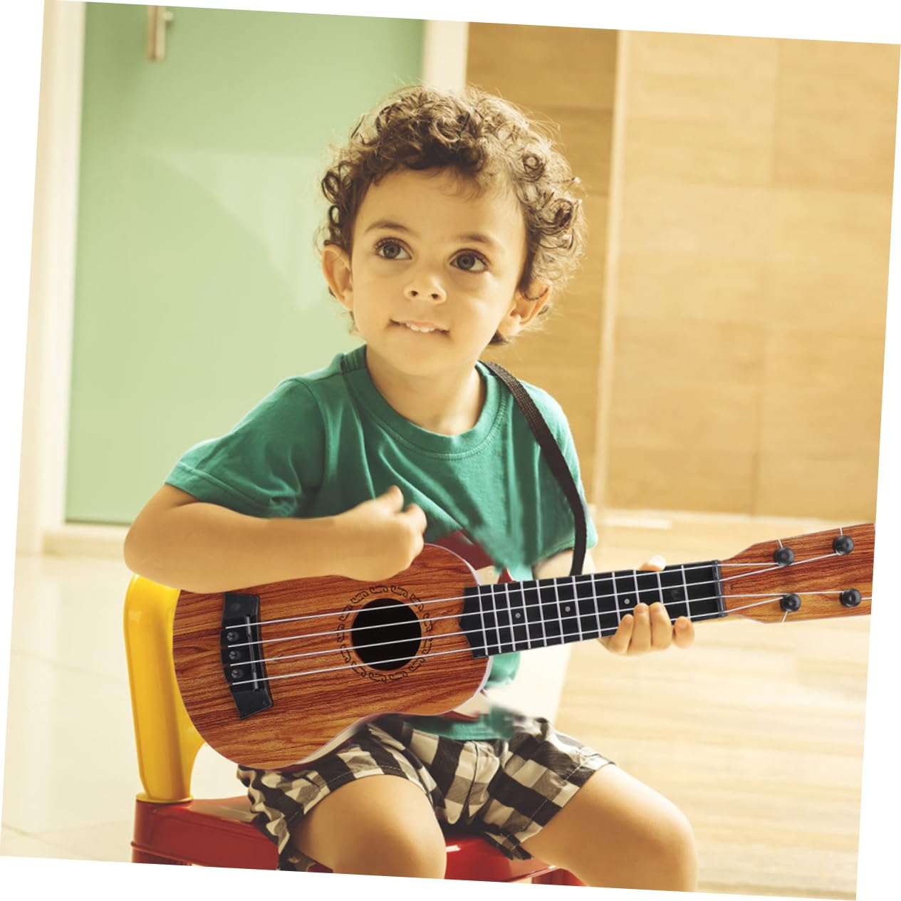 Ukelele De Juguete Infantil Diseño Realista Instrumento Musical para Niño para Mini Niño y