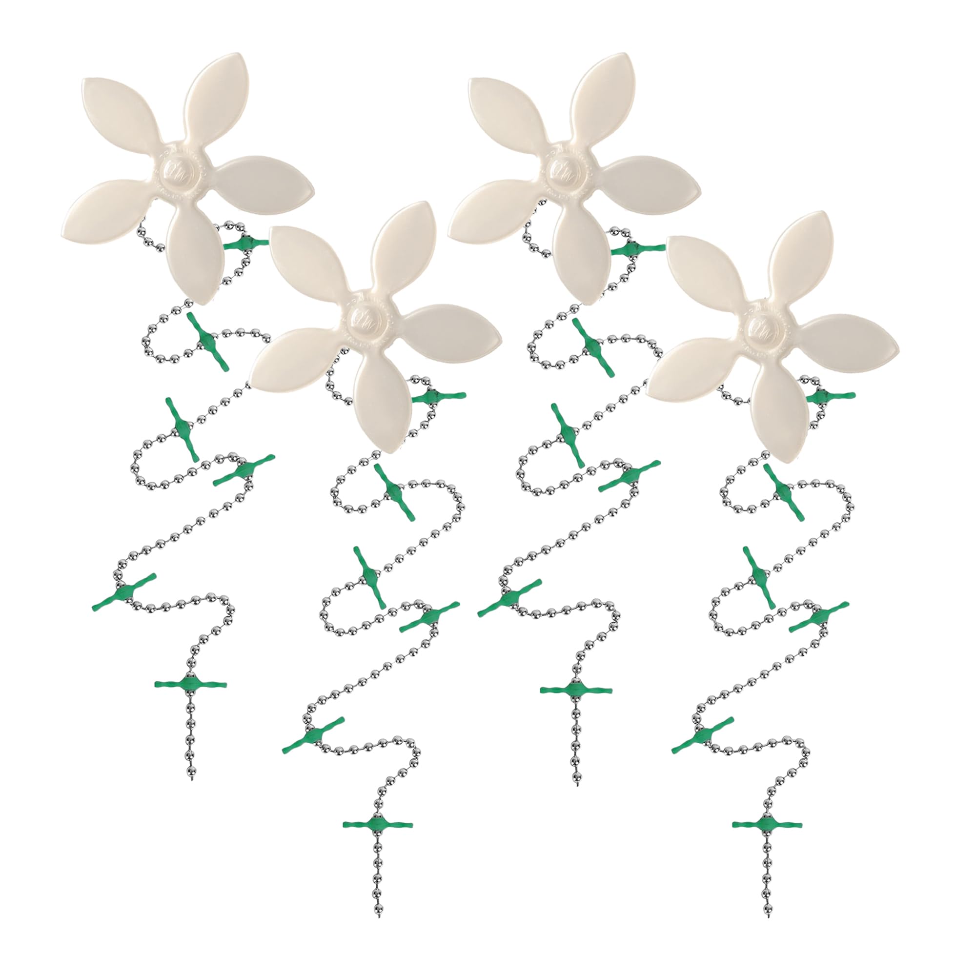 DrainWig Shower Drain Hair Catcher – Disposable White Flower (4-Pack) – No-Touch Hair Removal for Flat Shower Drains – As Seen on Shark Tank