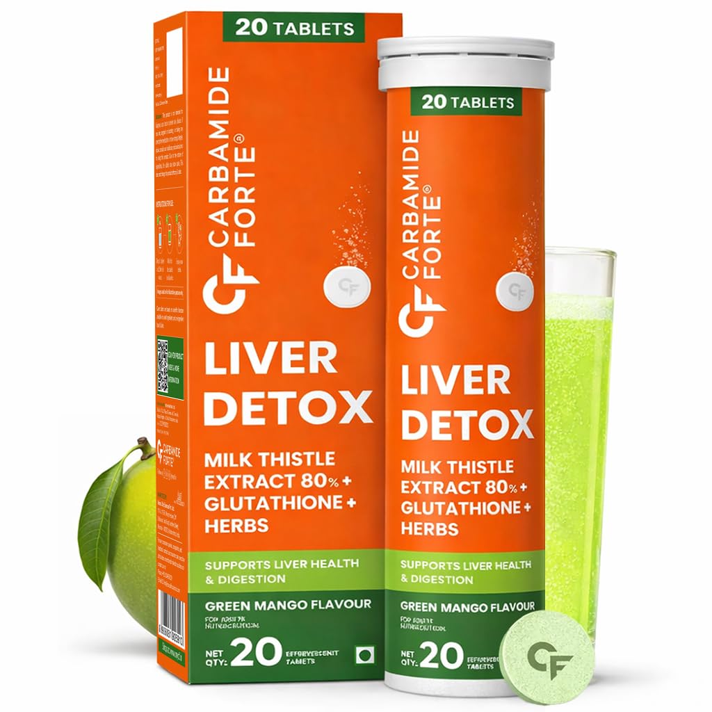 Carbamide Forte Liver Detox Tablets | Fatty Liver Detox Supplement | Clinically Researched Ingredients | Just Drop, Dissolve, Fizz & Drink - 20 Effervescent Tablet