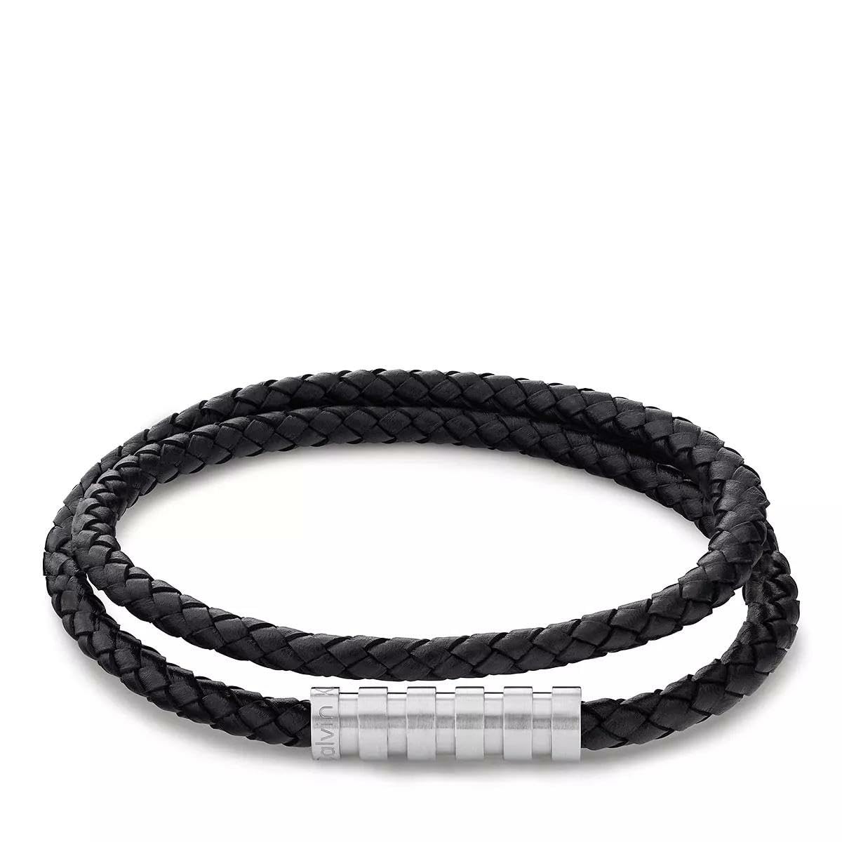 Calvin Klein Braccialetto Da Uomo Collezione Wrapped & Braided Con Pelle Intrecciata Nera A Doppio Giro - 35000093 - 4