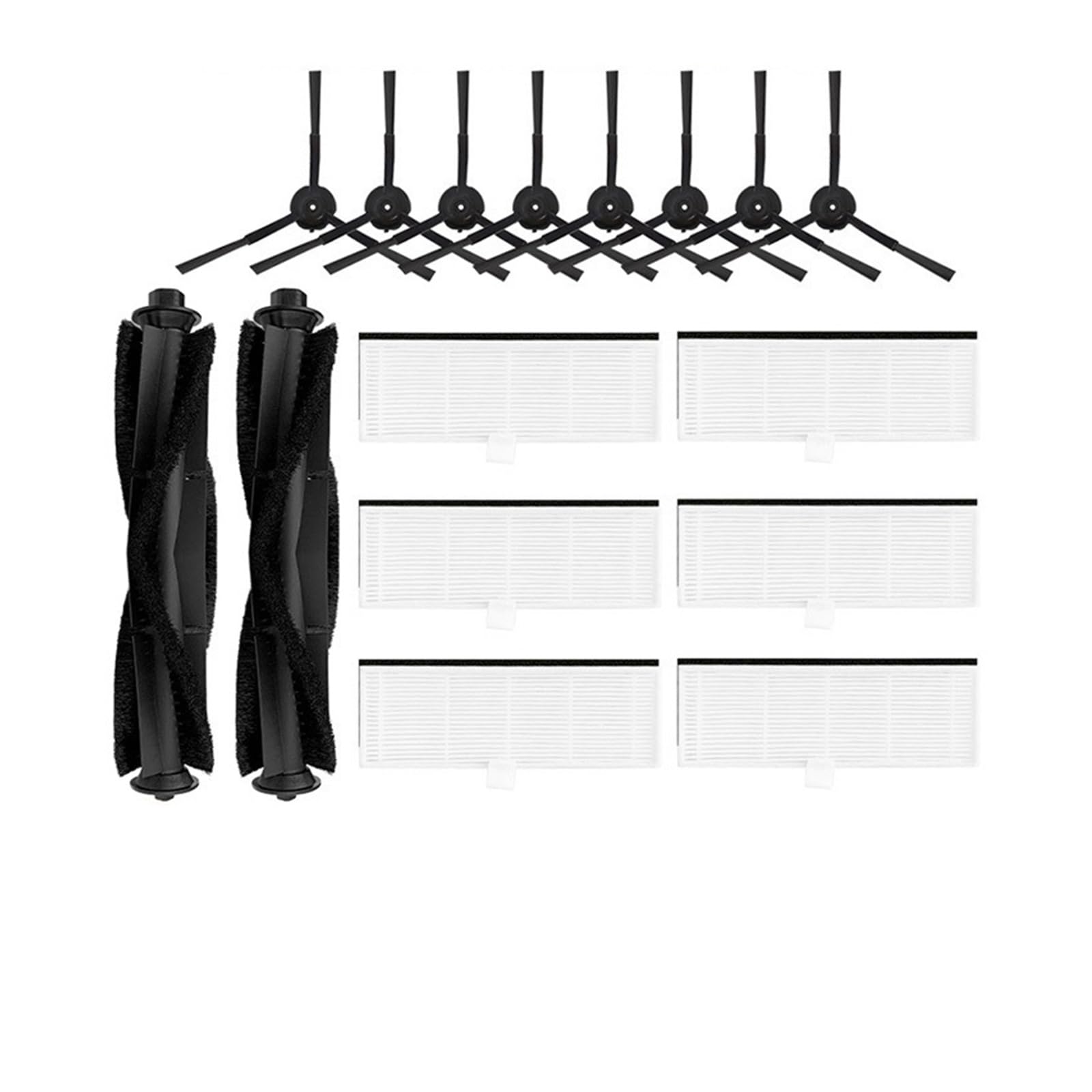 MoSundi - Kit Pièces De Rechange Pour Aspirateur Robot Ultenic T10 Lite - 1 Brosse Principale, 6 Brosses Latérales, 4 Filtres HEPA