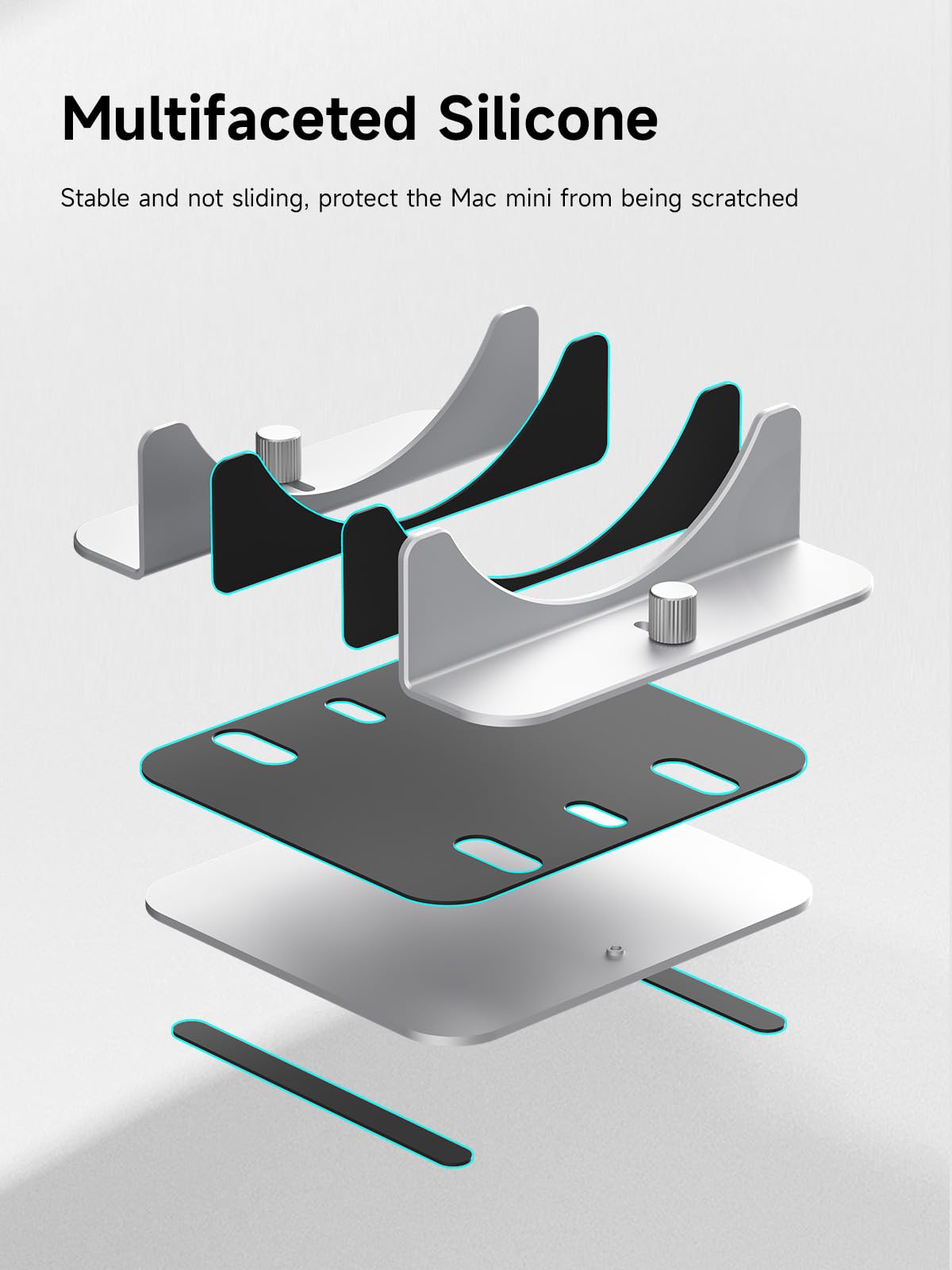 Hagibis Pionowy Stojak do Mac Mini M4, Aluminiowy Stop, Podstawka na Laptopa, Antypoślizgowy Uchwyt Komputerowy, Stojak na Biurko Kompatybilny z M4 Chip Mac Mini Pro
