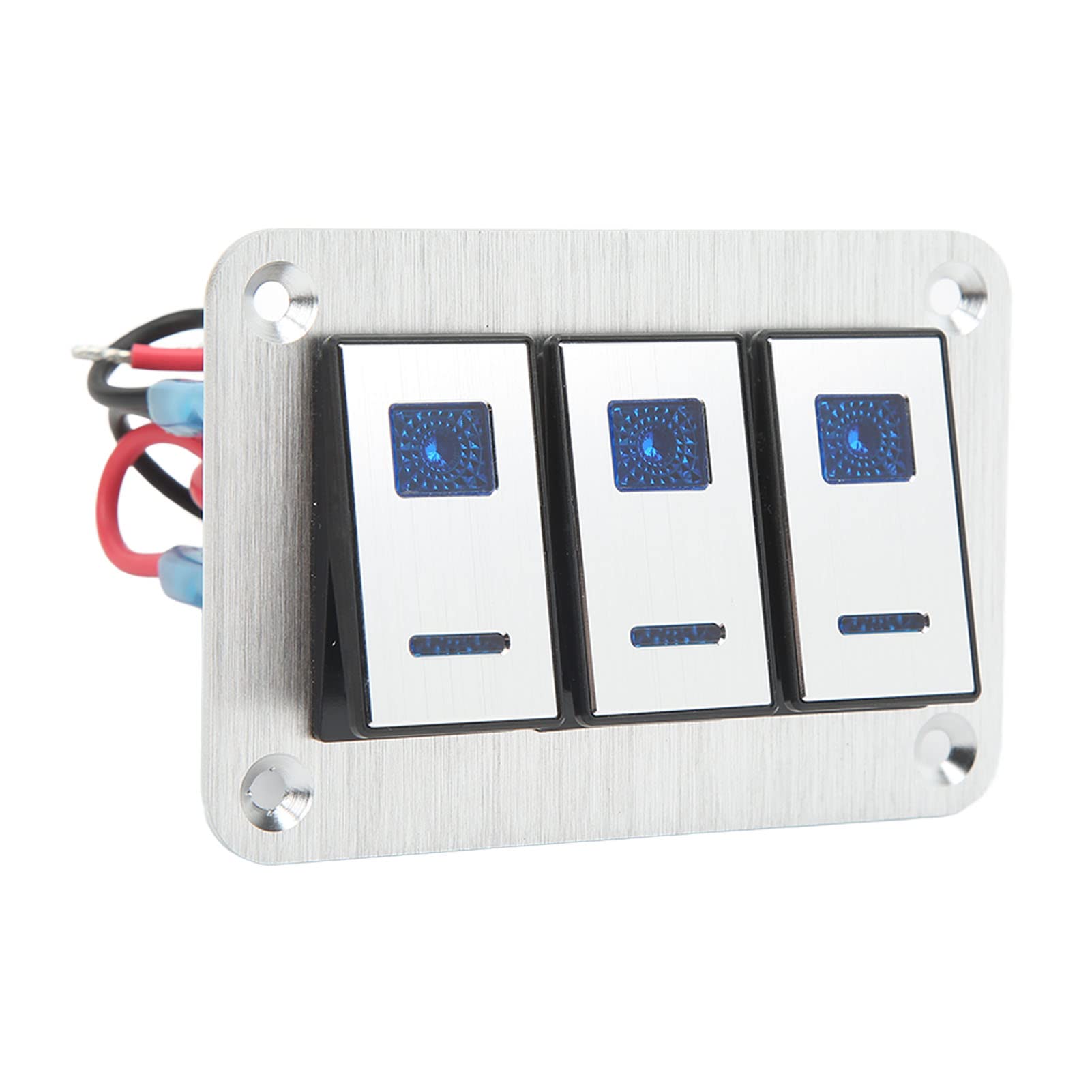 Panel przełącznika kołyskowego 3-krotny DC 12 V 24 V 5-pinowe niebieskie światło Włącz i wyłącz panel przełącznika sterowania oświetleniem