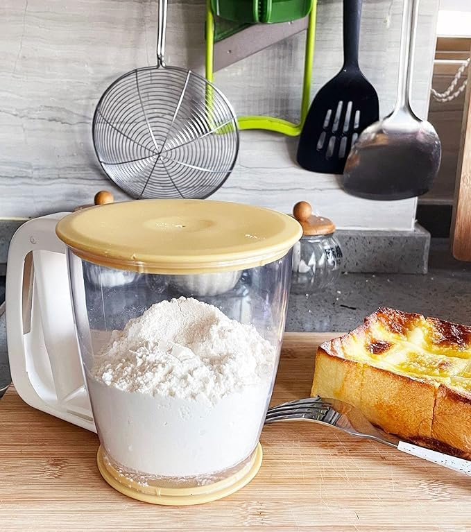Yuniverse Flour Sifter Baking Sieve with Lid for Powder Sugar 3 Cup, Buy Online at Best Price