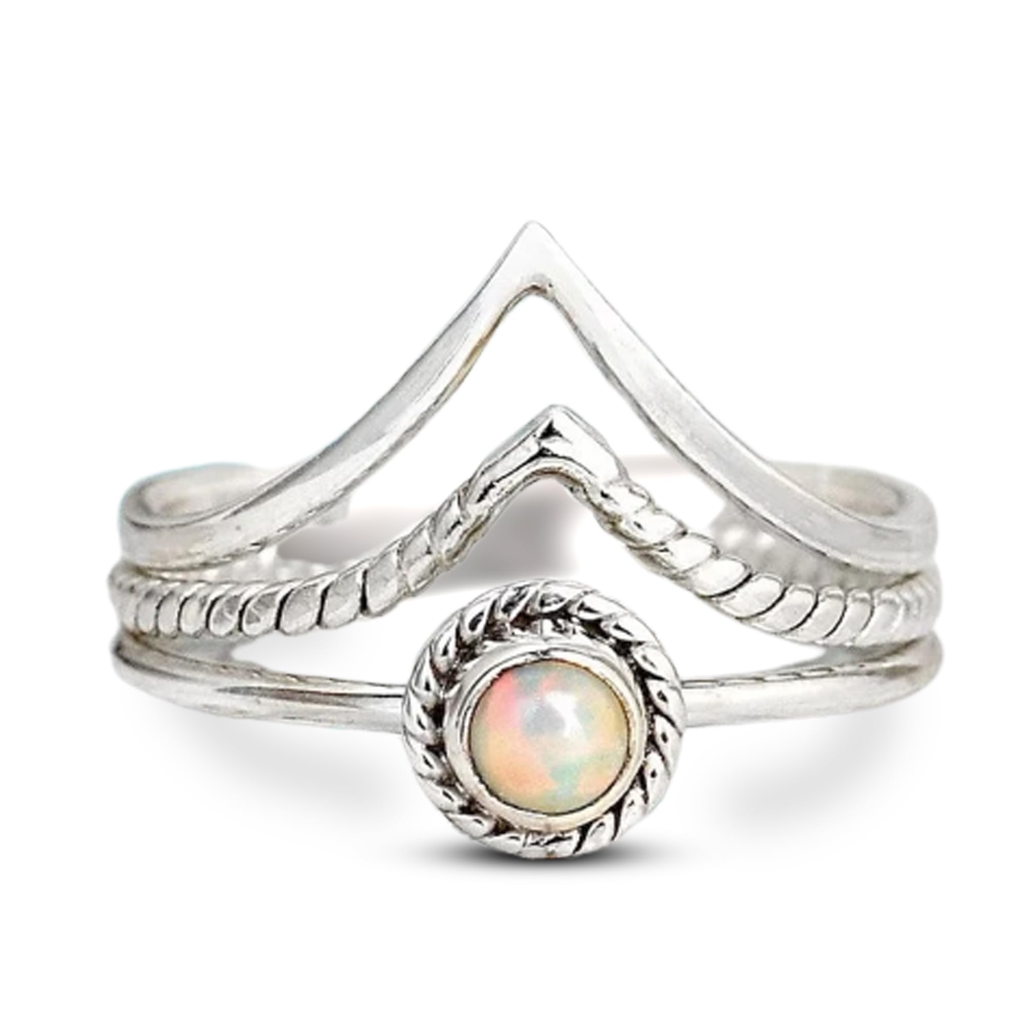 Ethiopian Opal Ring 925 Sterling Silver Ring Stackable Silver Ring Handmade Ring For Woman's Gift For Her Christmas Ring Jewellery By Laxmi Jewellers
