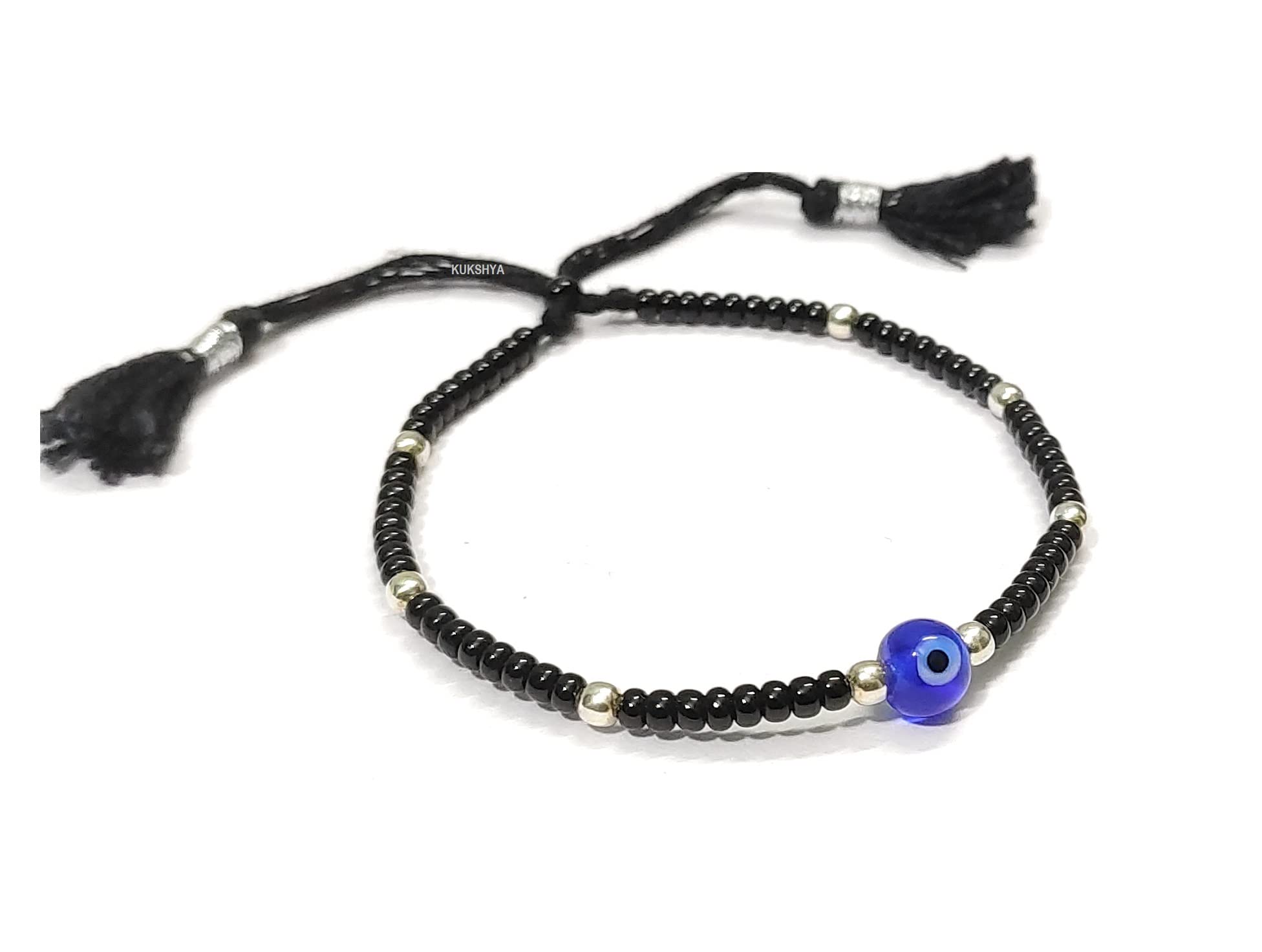 KUKSHYA JEWELLERS 925 Sterling Silver *Ball + Evil Eye Charm Black Thread Bracelet Nazariya Adjustable For Girls, Men, Boys And Women (8 BALL + EVIL EYE) (B09SGRNGHB) Amazon Price History, Amazon Price Tracker