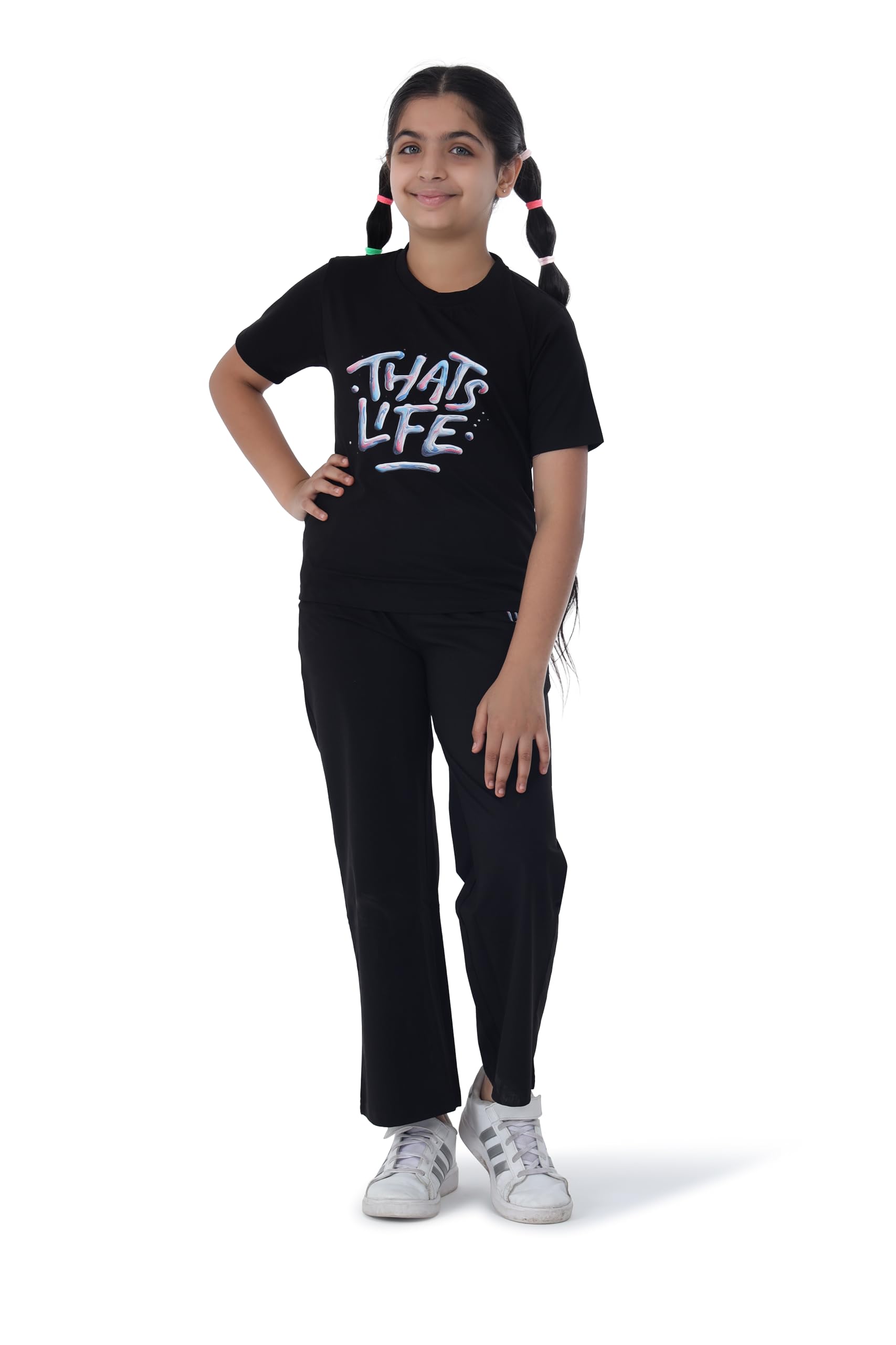 Girls' Printed Co-ord Set | Casual Loungewear Top and Trousers | Easy & That's Life Stylish Design | Comfy, Trendy Outfit for Girls | Available in 2 Colors