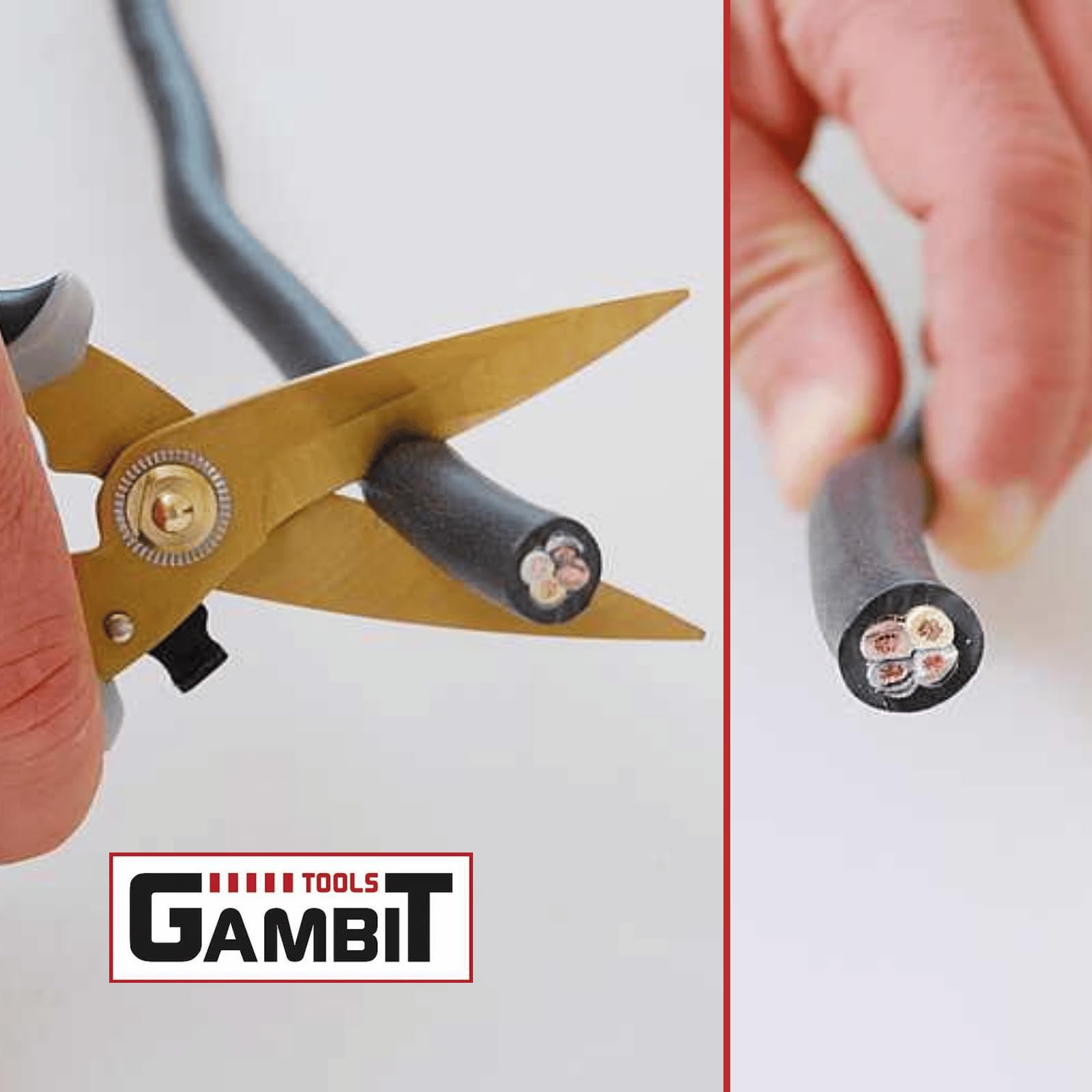 IWETEC GAMBIT Alligator Schneidwerkzeug | Titan-Edelstahlklingen >55 HRC | Multifunktionsschere zum Abisolieren | 2-Komponenten-Griff & Federmechanismus | Für Kabel, Blech, Kunststoff & Schläuche