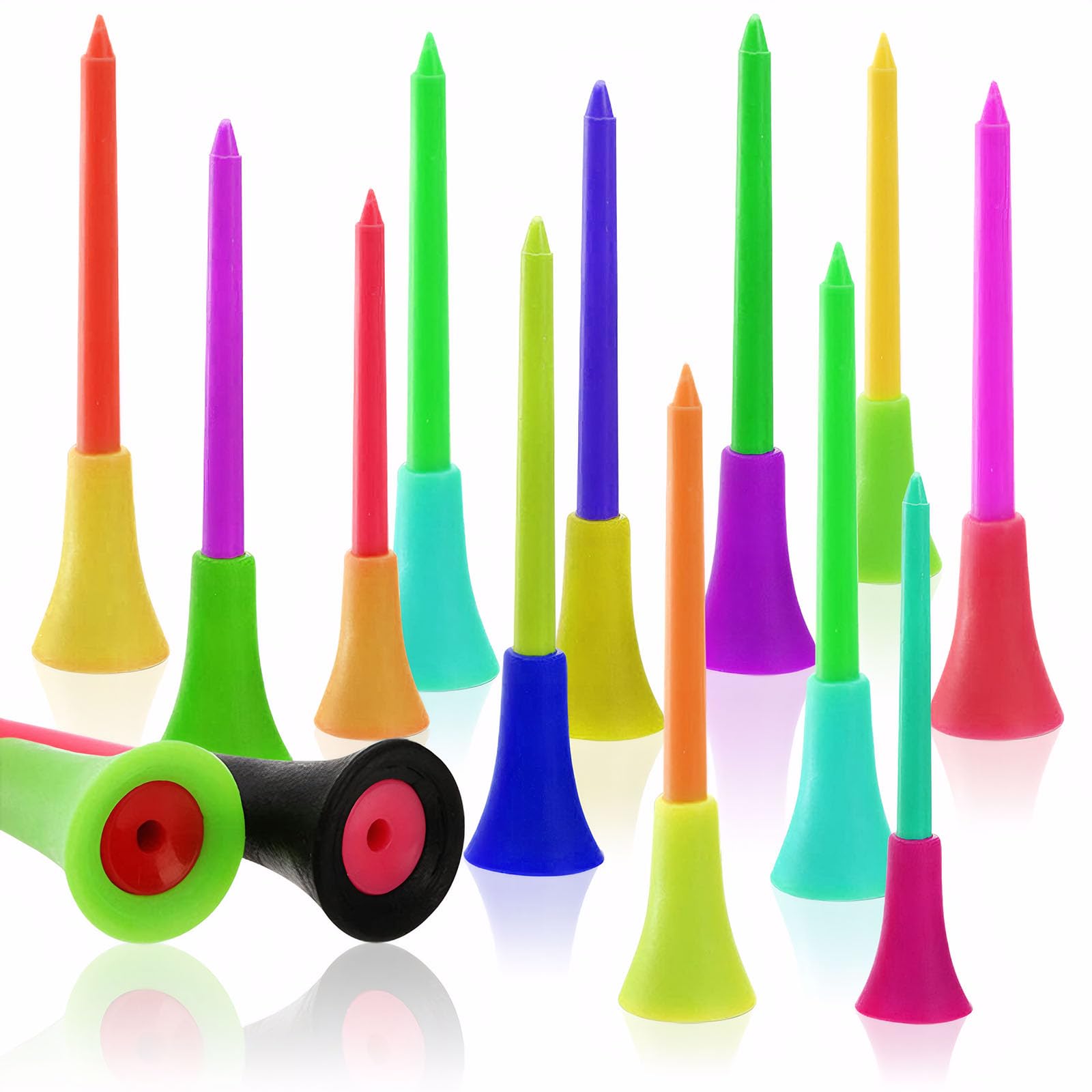 Katslyn 50PCS Cushion Top Golf Tees Plastic,Rubber,Tees Mixed Size Suitable, Corporate Event Souvenirs, Parties and Club Reward