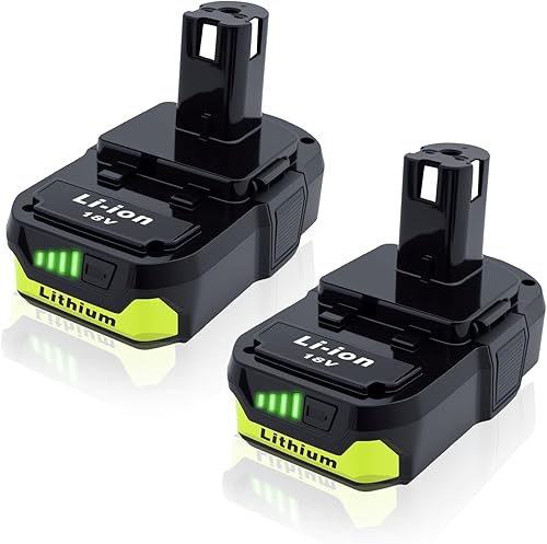 Paquete de 2 baterías de repuesto 3.0 de 18 V para batería de iones de litio Ryobi de 18 V, compatible con baterías Ryobi de 18 voltios y