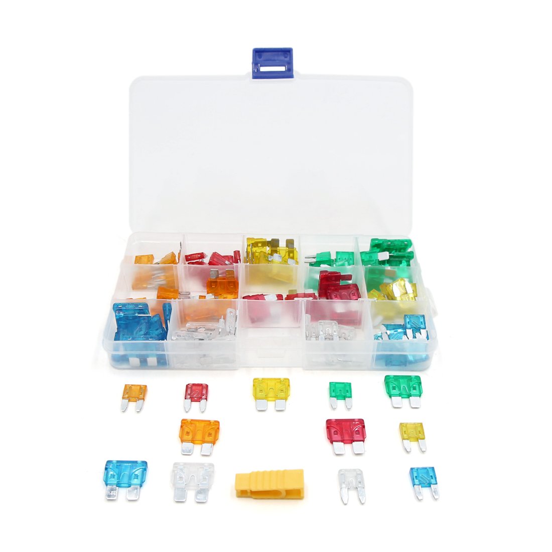 AERBNYEQP 120Pcs 5A 10A 15A 20A 25A 30A Plastic Casing Blade Style Fuse Kit for Car Vehicle