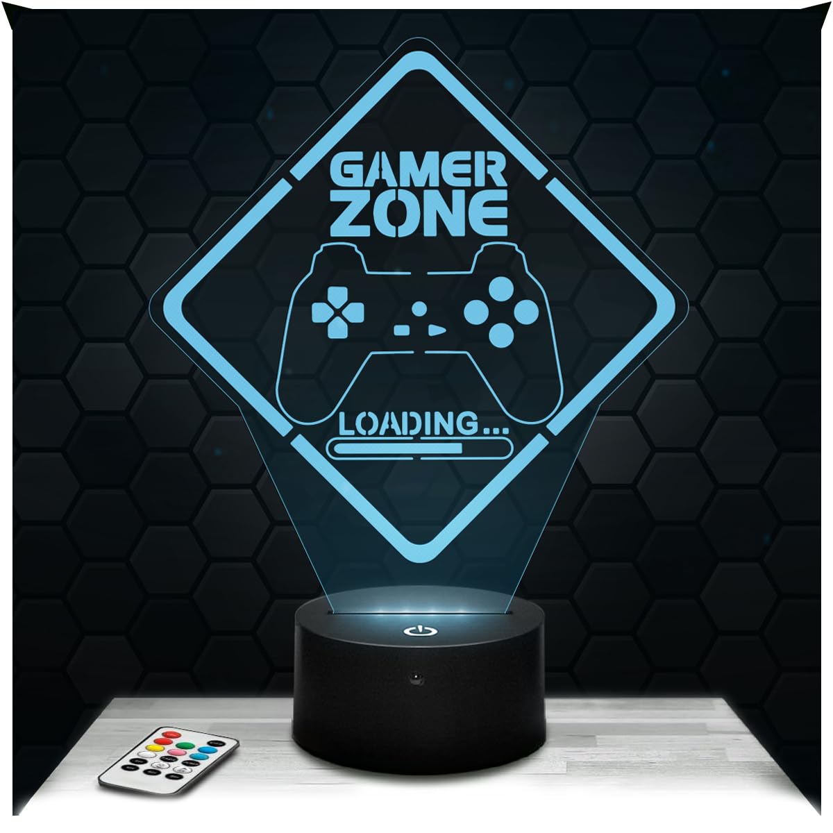 Lampephoto.fr - Gamer Zone 3D Lamp Boy's Room Decor 3D Gamer Zone lamp Gaming Gamer Video Games Gift Idea Soft Light Decoration Night Light Desk Decor, Original Christmas, Gift Idea for Teenagers TOP