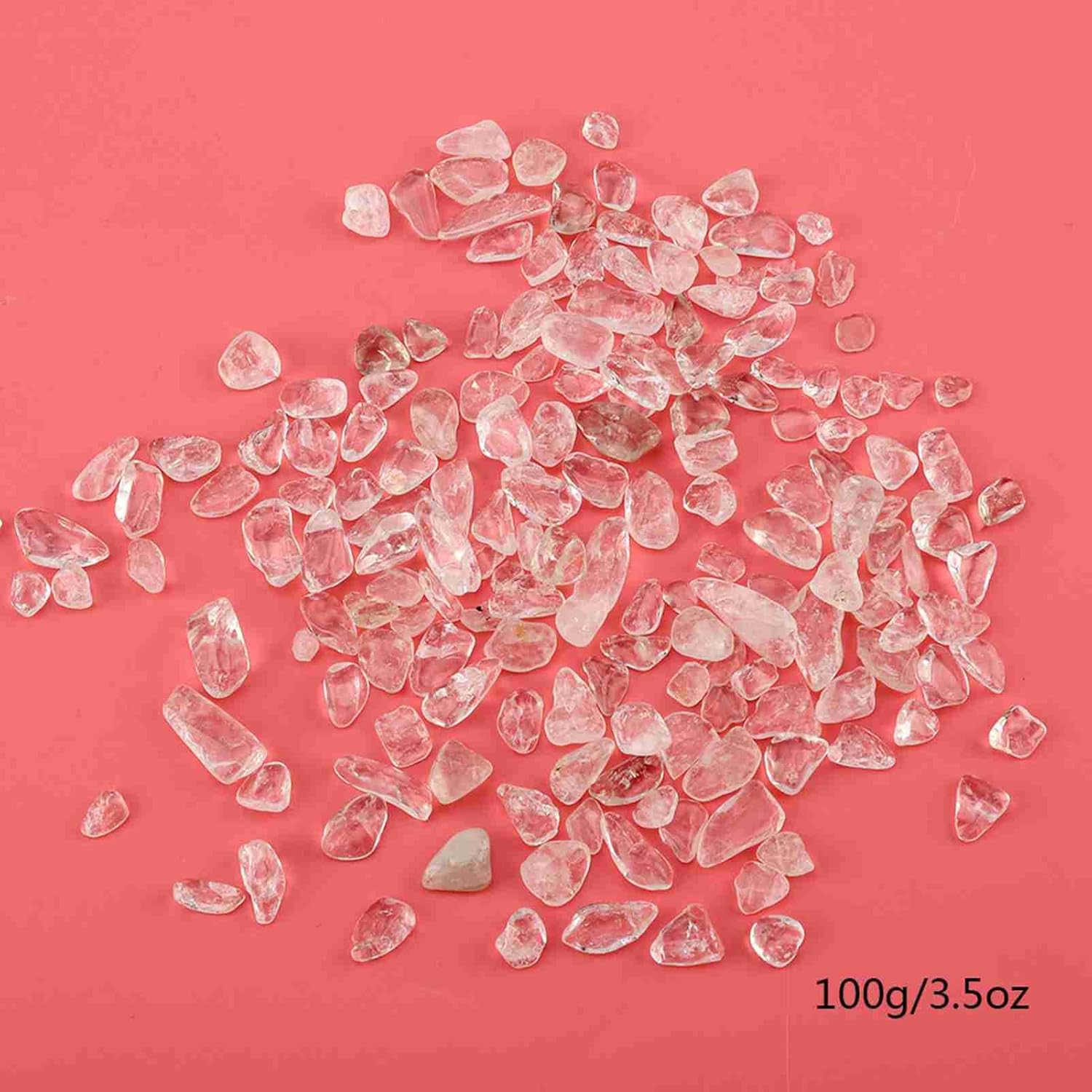 Tumbled Stone Chips, Crushed Crystal Quartz Pieces, Decorative Stones Vase Filler for Fish Aquariums Landscaping Garden Outdoor and Indoor DIY(White)