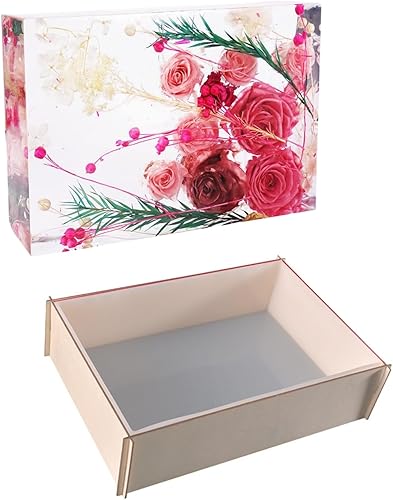 Moldes rectangulares de 7.7 pulgadas para resina (7.7 pulgadas), moldes de resina epoxi profunda para preservación de flores, arte de resina, resina