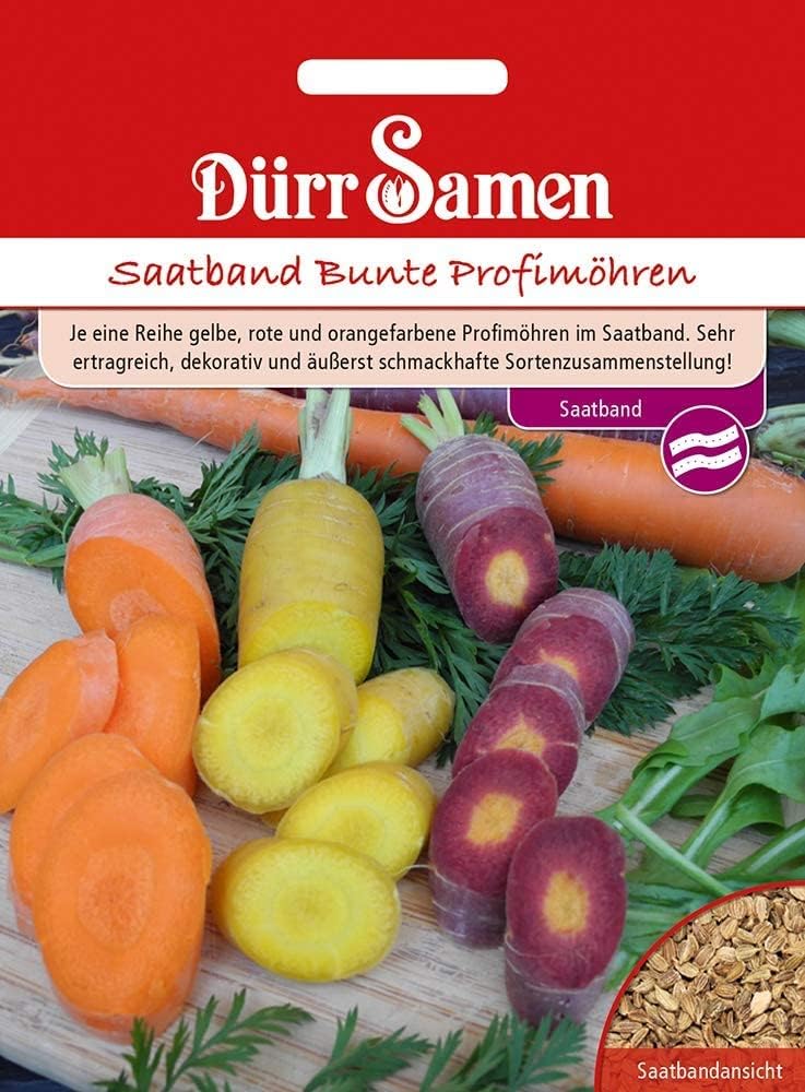 Saatband Bunte Möhren Samen Karotten Profimöhren Gemüsesamen 5 m ...