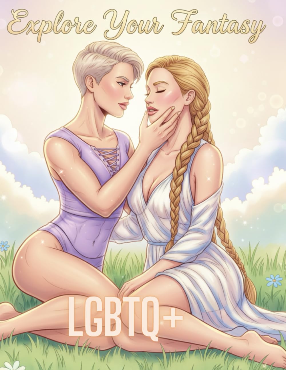 Explore your Fantasy LGBTQ+: 50+ drawing LGBTQ+, Sensual couples, Gay & Lesbienne, Adult Coloring Book, Imagination, Erotism