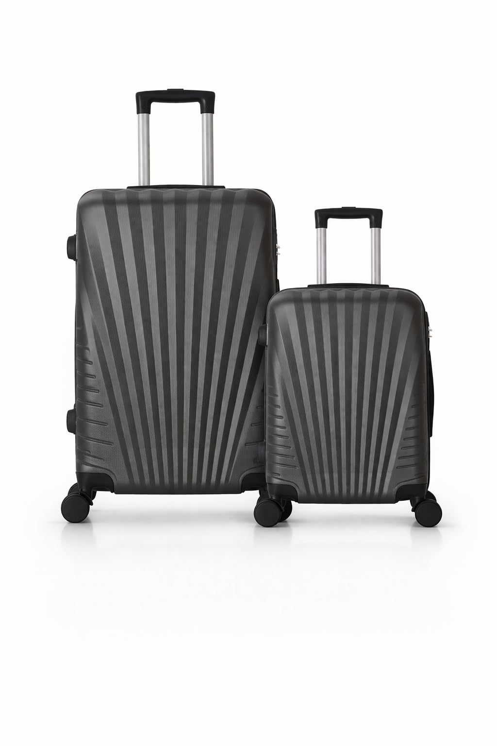 Set de 2 Valises ABS – Cabine 55cm + XL 75cm – Bagage Avion Soute & Cabine – 4 Roues 360° – Cadenas (Gris, Set XL 75cm soute + Cabine 55cm)