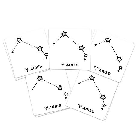 Astrology Temporary Tattoos/Select from Constellations or Zodiac Signs/Choose your Birth Sign (Aries Constellation 10pk)