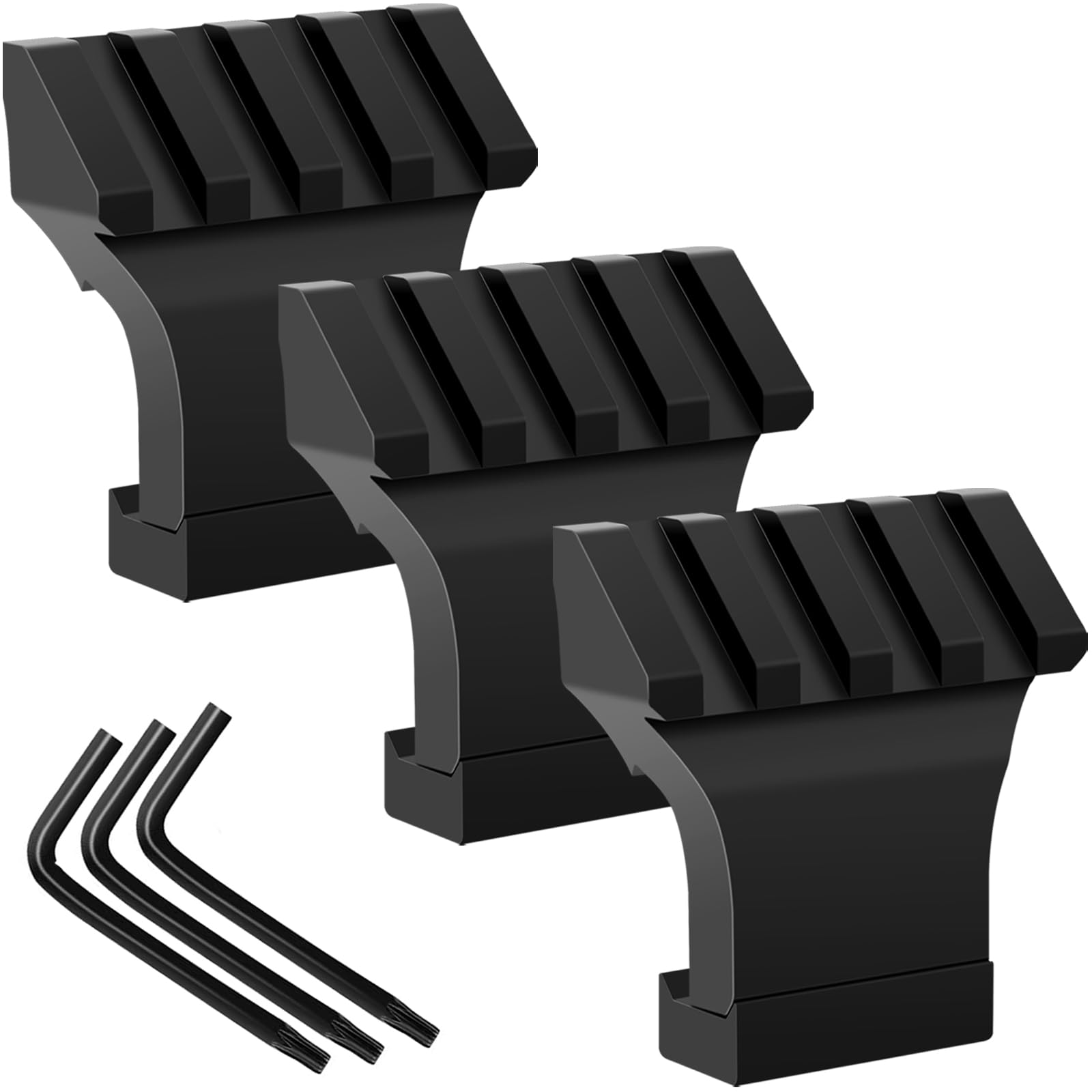 45 Degree Offset Rail Mounts,4 Slots Offset Picatinny Rail Mount Low Profile Aluminum Angled Rail Adapter & Wrench