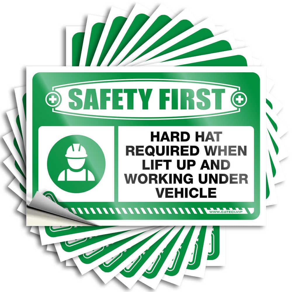 Fzfn Colour Stuff For Bedroom Bumper Cover | Safety First Hard Hat Required When Lift Tiny Outdoor Sticker Pack(12X18cm)