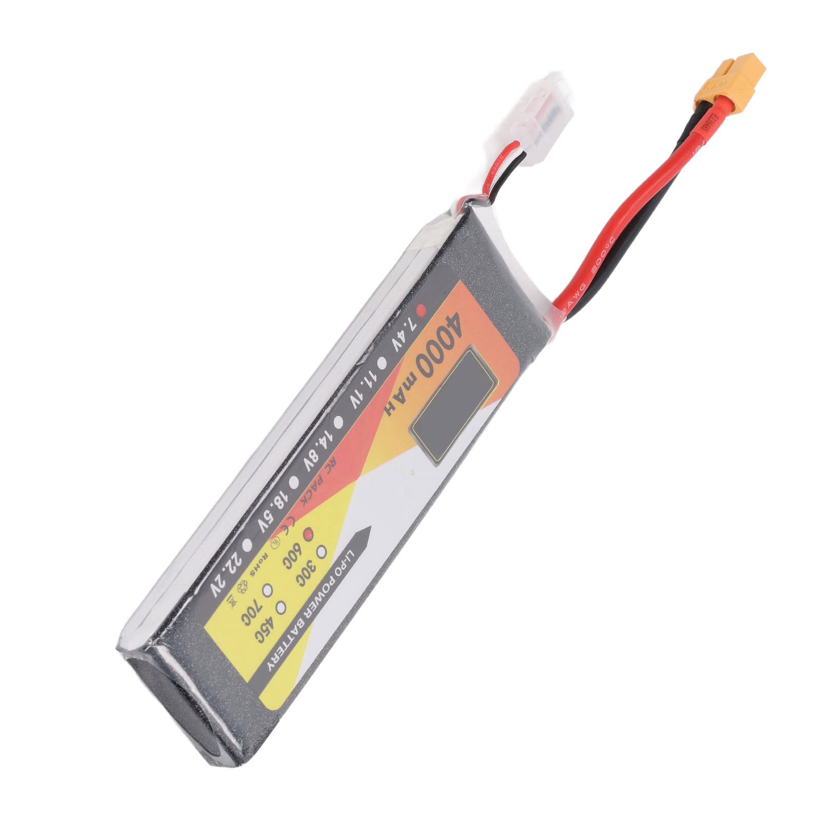 Batería Lipo RC 7.4V 4000mAh 60C para Vehículos de Control Remoto - Conector de Enchufe XT60 2S Power