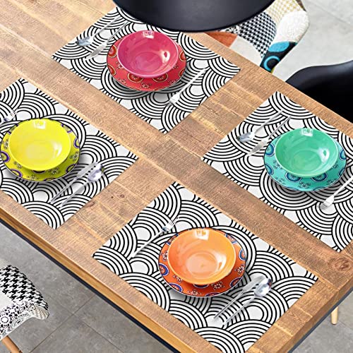 Sets de table cercles abstraits antidérapants 30,5x45,7cm tapis table à manger - 8