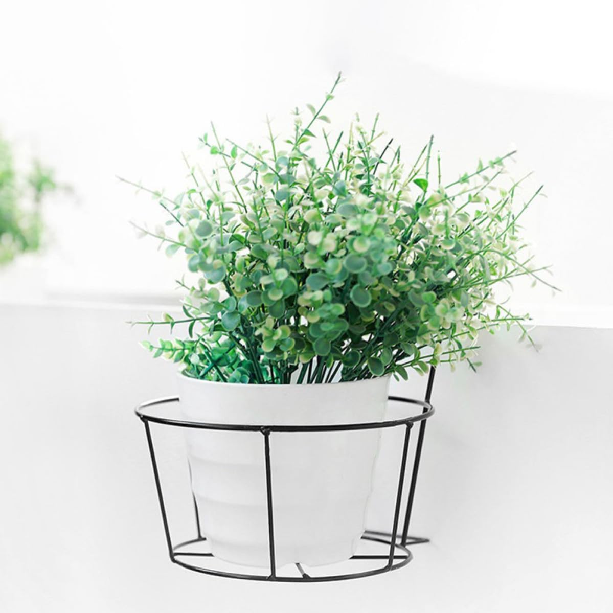 Fioriera rotonda da parete in ferro battuto da 25 cm, elegante supporto da appendere per interni ed esterni, decorazione da giardino e balcone, accessorio durevole per la casa