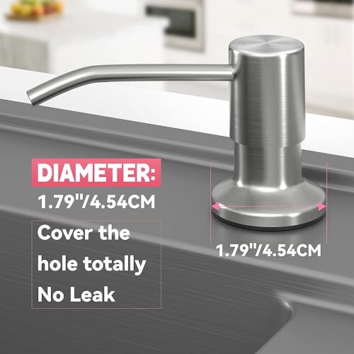 Miniatura 2 de Dispensador de jabón para fregadero, dispensador de jabón para fregadero de cocina con tubo de extensión de 47 pulgadas, base de cabezal de bomba