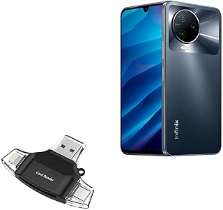 BoxWave Smart Gadget Compatible with Infinix Note 12 (2023) - AllReader SD Card Reader, microSD Card Reader SD Compact USB - Jet Black