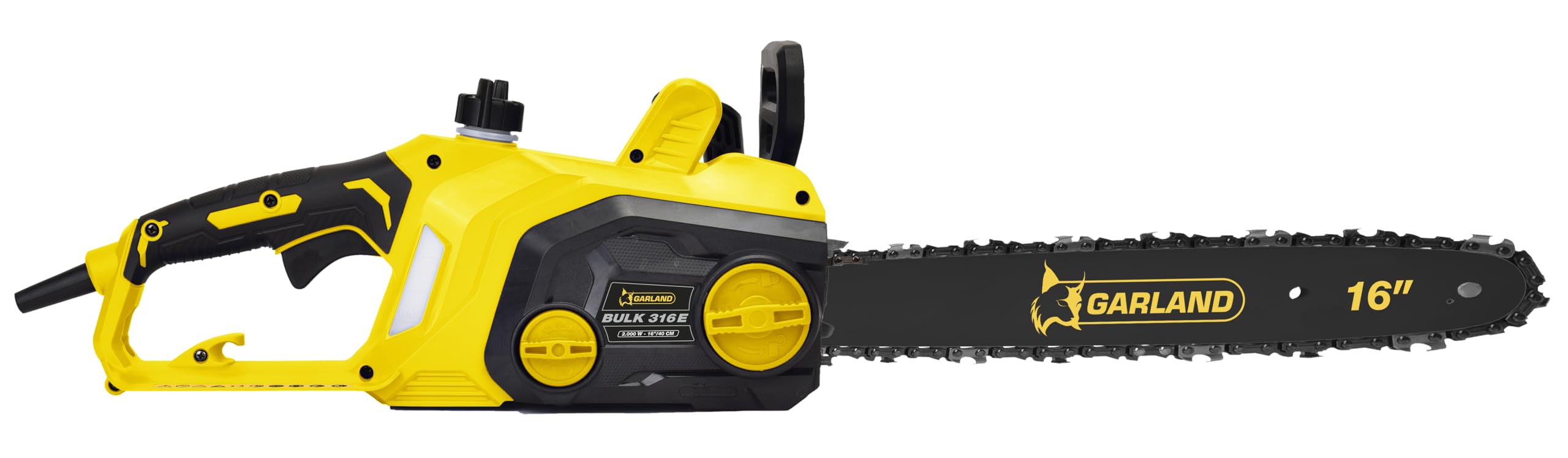 GARLAND BULK 316 E-V25 Motosierra Eléctrica 2400W, Espada 16"/40cm | Cadena 3/8 Bajo Perfil, Tensado SDS Sin Herramientas