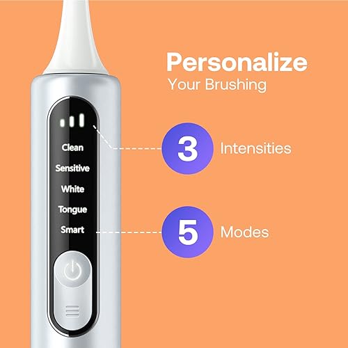 Miniatura 4 de Bitvae Smart S3 - Cepillo de dientes eléctrico sónico para adultos, batería de 180 días, recargable con sensor de presión, color dorado champán