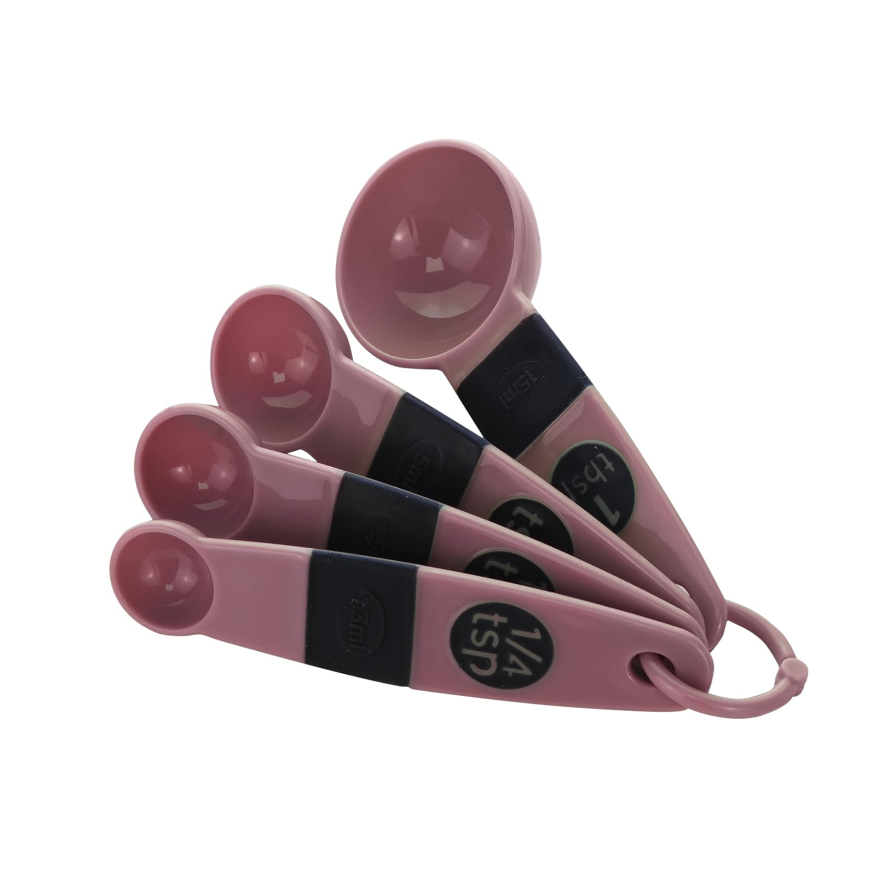 Cuisine Art 4Pcs Measuring Spoon Set, Light Maroon (Rose), Polypropylene
