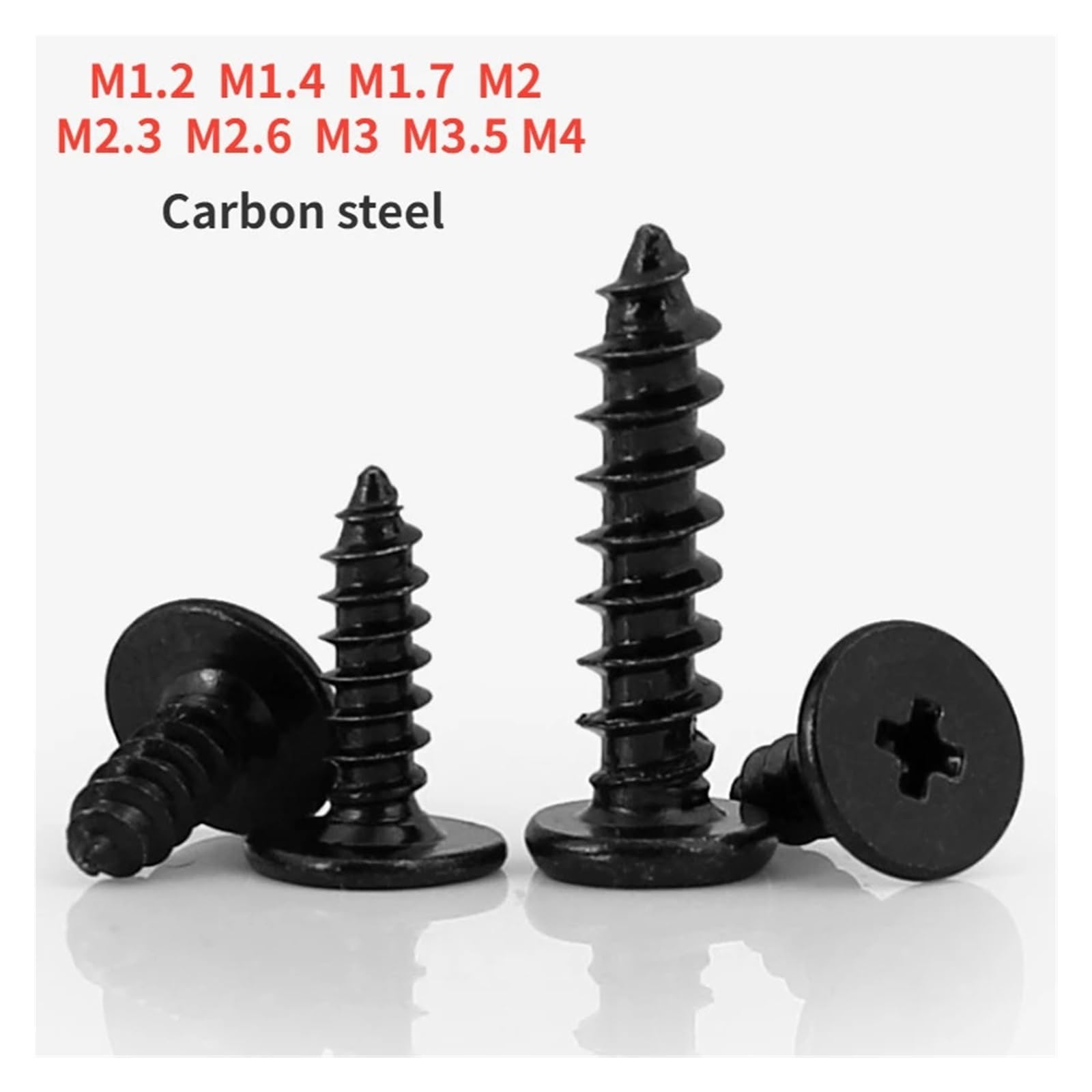 Tornillos Tornillos autorroscantes Tornillo de Ace Tornillo for Madera autorroscante de Cabeza Plana ultradelgada con Negra M3,5(M3.5-20pcs*16mm)