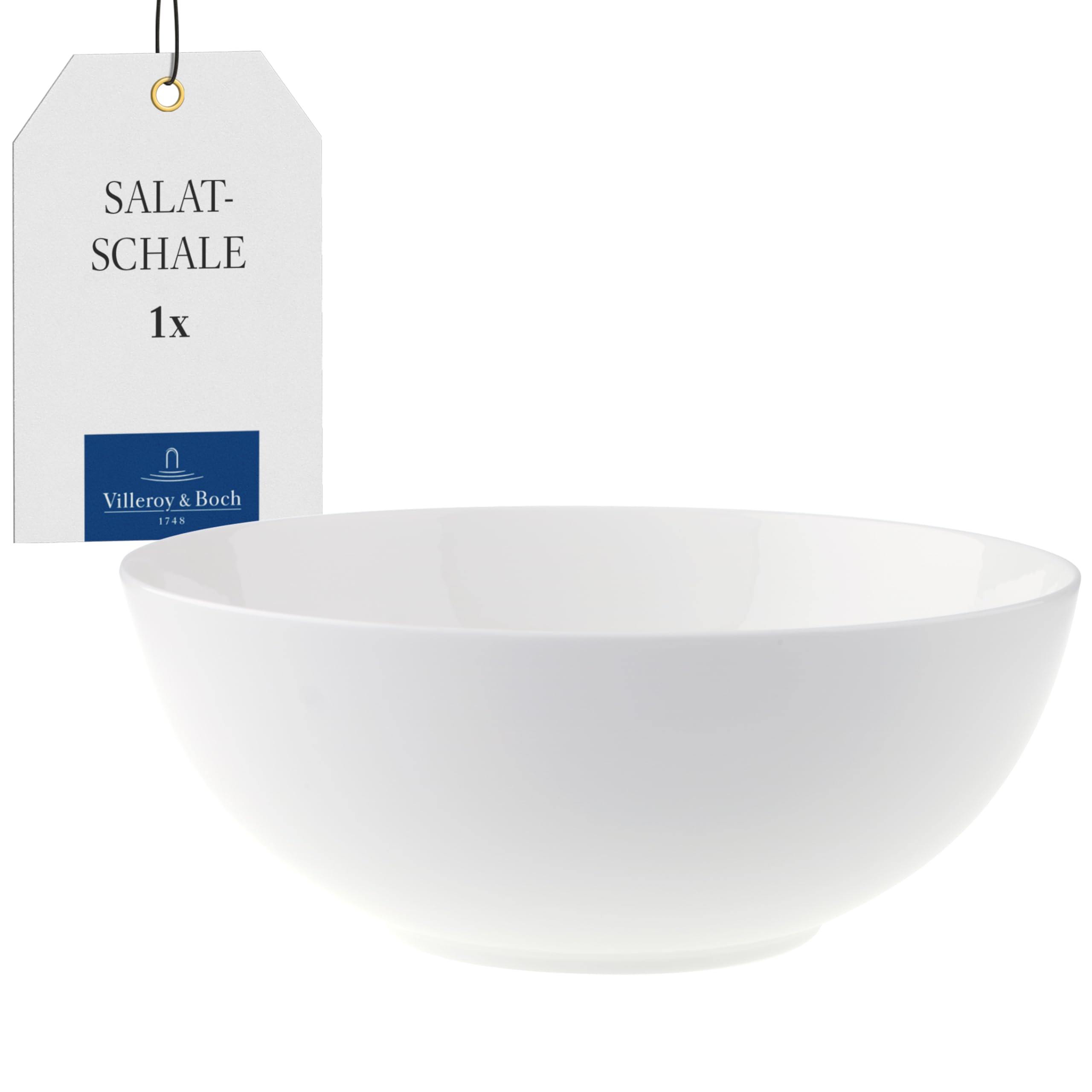 Villeroy & Boch - Royal Salatschüssel 21 cm Weiß, Spülmaschinenfest, Mikrowellensicher, Schüssel Keramik, Servierschüssel, Salatschale, Servierschale, Geschirr, Premium Bone Porzellan