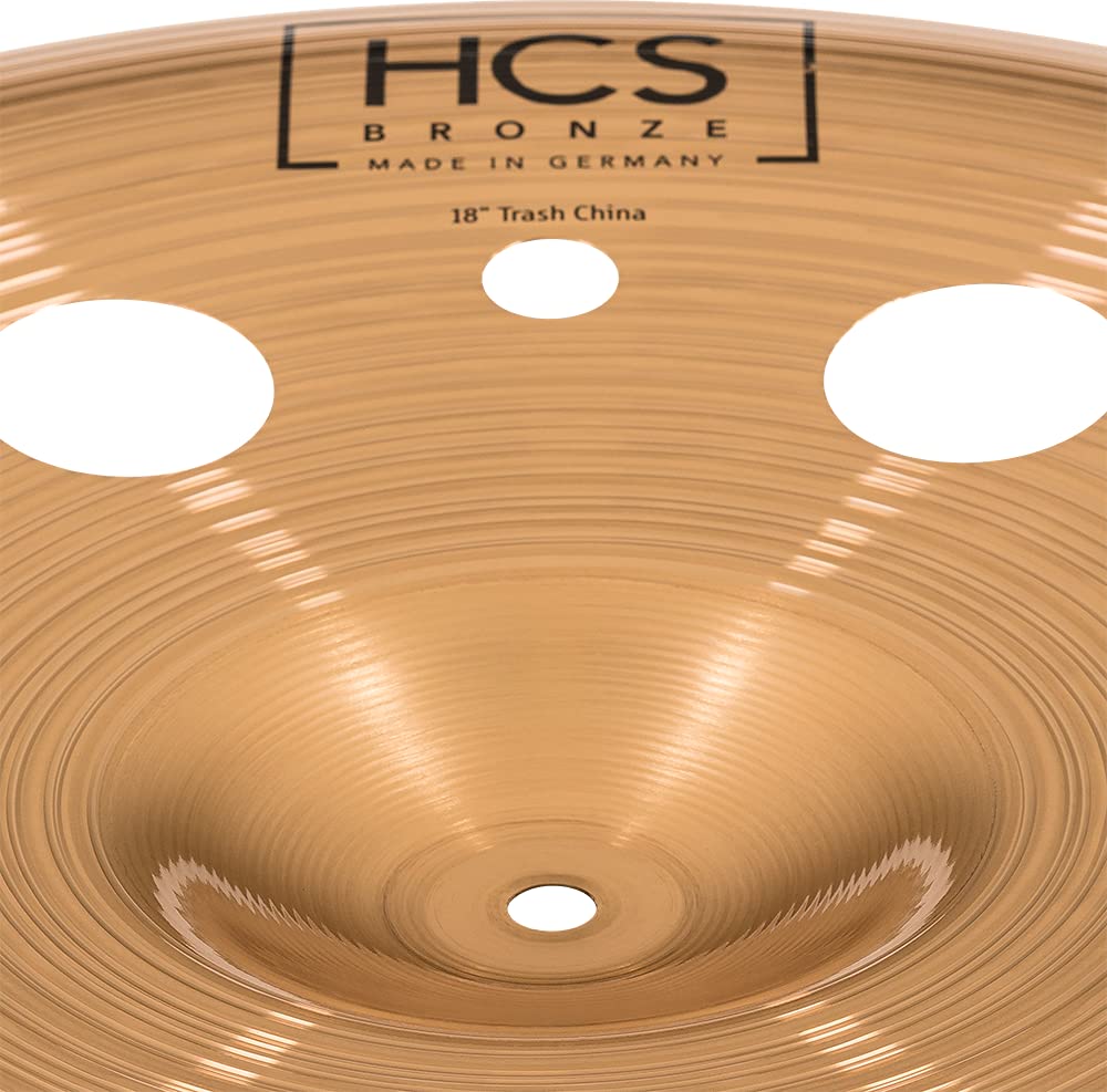 Meinl Cymbals HCS Bronze Trash China 18 Zoll (Video) Schlagzeug Becken (45,72cm) B8 Bronze, Traditionelles Finish (HCSB18TRCH)