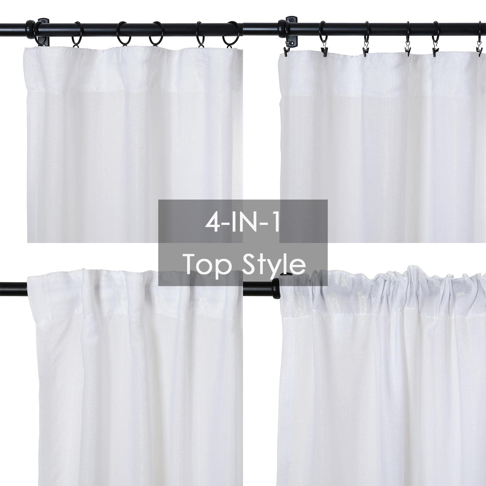 Amazon.com: TWOPAGES White Sheer Shower Curtain 84 Inches Long