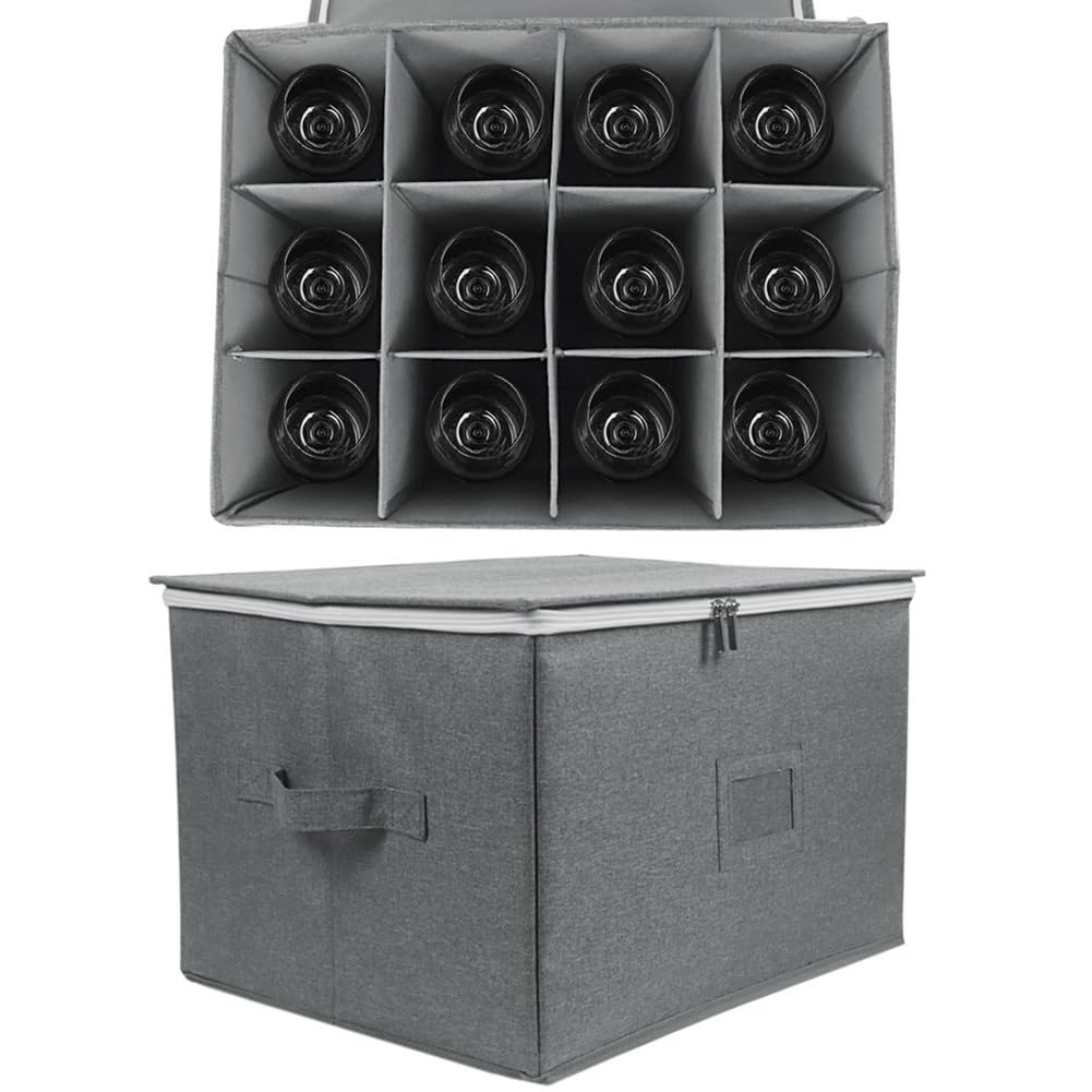 JOUSE Caja de Almacenamiento de Copas de Vino Caja de Almacenamiento de Copas Plegable
