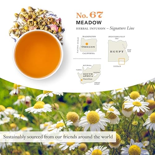 Vista 3 de Smith Teamaker Rooibos - Meadow No. 67 - Manzanilla, Rooibos, Hisopo y pétalos de rosa Sin azúcar, sin OMG, té de mezcla de manzanilla a base